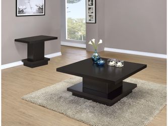Reston Cappuccino 2-piece Square Coffee and End Table Set