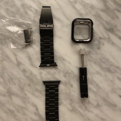 Black Stainless Steel Apple Watch Band 