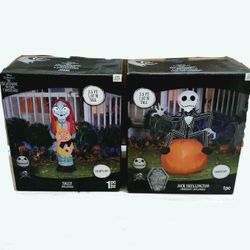 Disney Halloween Nightmare Before Christmas Jack And Sally Inflatable Decorations 