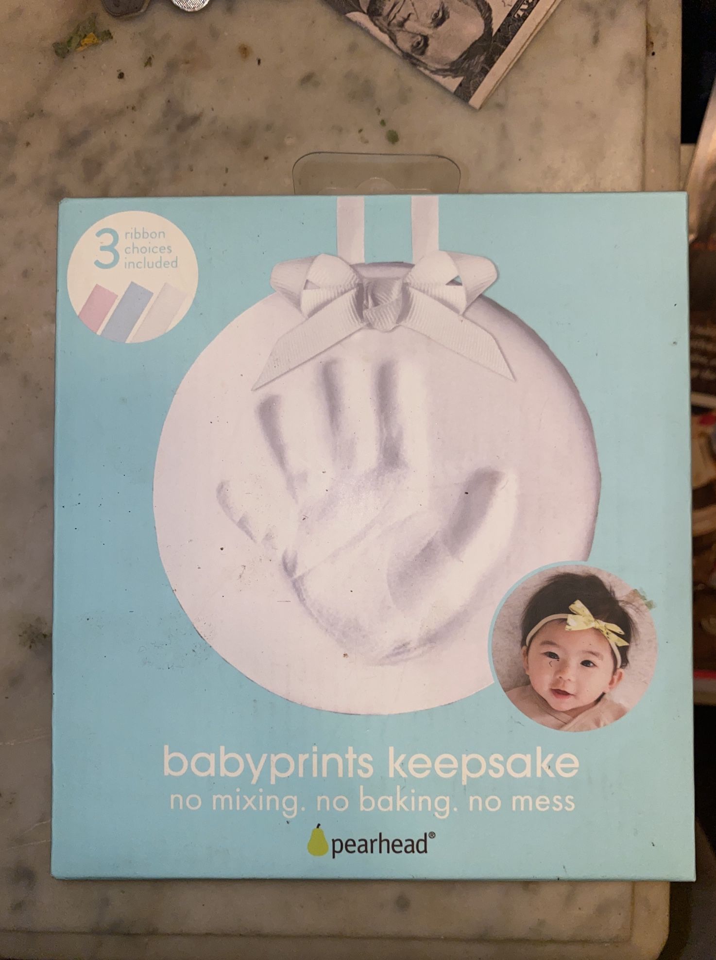pearheadĀ® 3 ribbon choices included babyprints keepsake no mixing. no baking. no mess