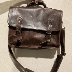 Handmade World Brown Buffalo Leather Messenger Bag 
