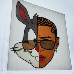 Iron On Heat Transfer  Good For T-shirts Sweaters Jackets T Shirt Design Size Is About 14x10 Bugs Bunny Bad Bunny #393