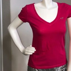 Hollister Red V-neck Top Size XS