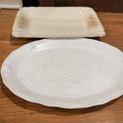 2 Large Serving Trays 