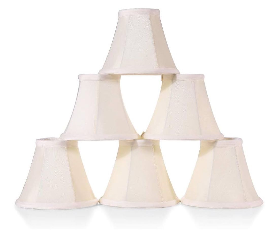 Clip-on Fitter Lamp Shades, 3" X 6" X 5", 6 pcs Set