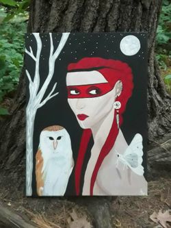 18x24 Acrylic Painting On Stretched Canvas Titled "Spirit Guides."