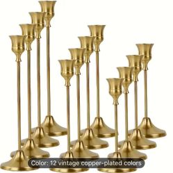 Gold taper candle holders