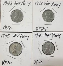 1943 Steel War Penny Lot of 4