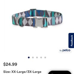 YOULY Striped Dog Collar, Blue Stripe, XX-Large/3X-Large