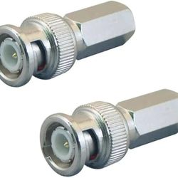 BNC6TU Male Twist-On Connector Pair – Coaxial RF Adapter for CCTV, Security Camera, Antenna, and Audio/Video Applications