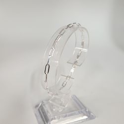 925 sterling silver Paperclip link bracelet 8"