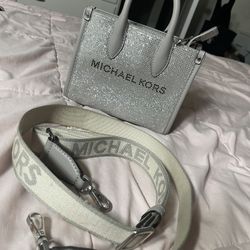 Michael Kors Crystal Tote Bag Silver 