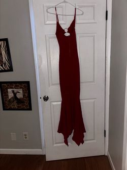 Red Maxi Dress with Ring Detail