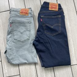 2 Levis Jeans,  511   Size 36x 30 ,  and   512  36x 30
