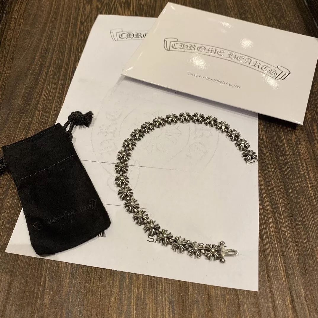 Chrome hearts Sterling Silver Cross TinyE Plus Insert bracelet