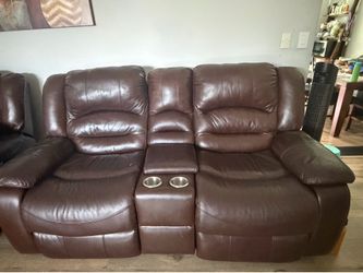 FREE Genuine Leather power Recliner 3 seater and 2 seater sofa FREE