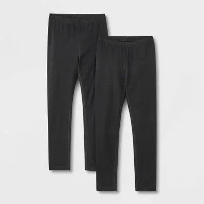 Pair Set Of 2 Cat &Jack Fleece Lined Leggings Pants Black Girls Size XL Extra Large 14 16