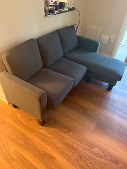Gray Fabric Sectional Sofa with Chaise
