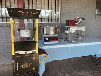 Cotton candy Popcorn machine, snow cone machine, cotton candy machine $55 each with supplies ((50-55) servings