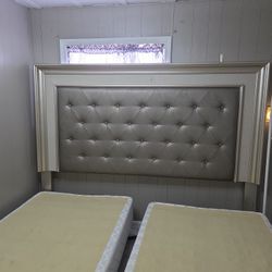 Sofia  Vigera King Size Headboard 100.00  2 Twin Matresses & Box Spring Plus King Size Rail Smoke Free And Children Free Was In Spre Bedroom 