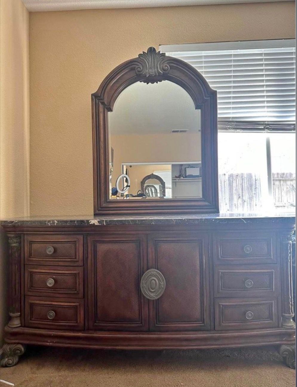 Marble Top Dresser and Nightstand