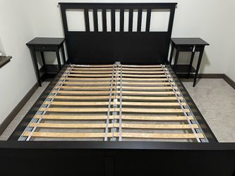IKEA HEMNES Queen size bed+Night stand set