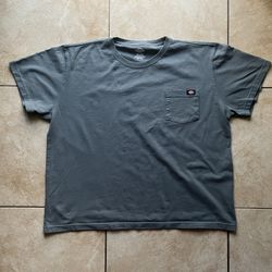 Boxy Wide Fit Grey Dickies 2XL - Workwear Shirt - 100% Cotton - Crewneck - Good Condition - No holes or stains