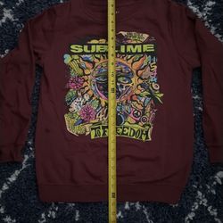 Women Sublime Burgundy Freedom Sweater Cotton  Blend Size Small