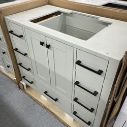 Bathroom Vanity Cabinet 42” Solid Mango Quartz Top With Sink And Backsplash