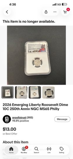 2026 Emerging Liberty Roosevelt Dime NGC MS65