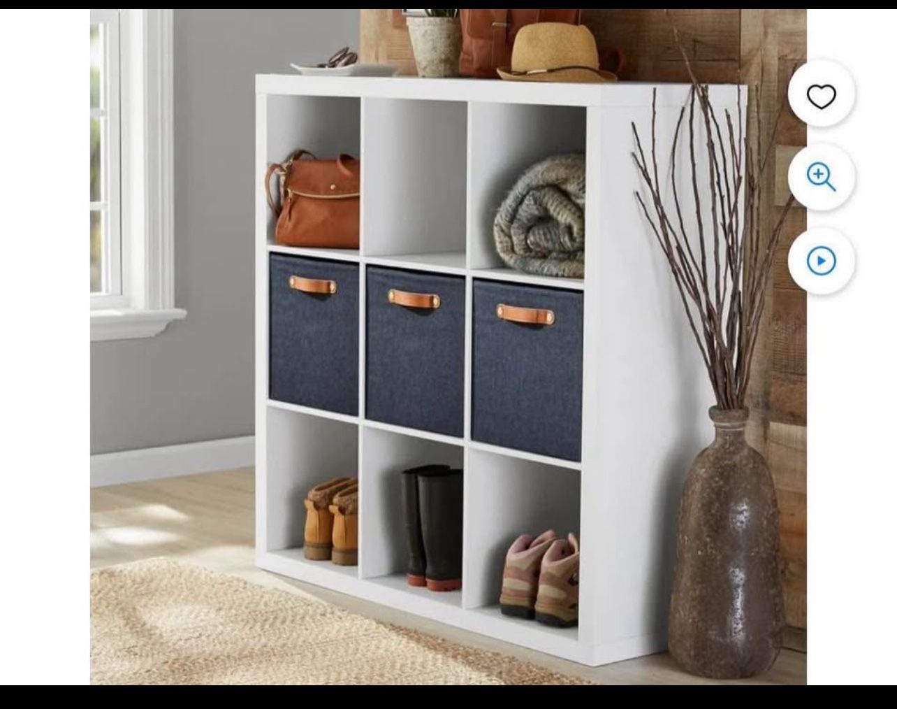 Better Homes & Gardens 9-Cube Storage Organizer, White Texture
