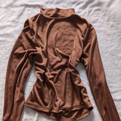 Brown Long Sleeve Top
