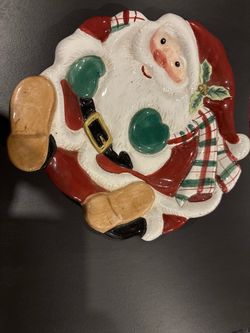 Fitz and Floyd Fitz & Floyd Santa Canape Plaid Plate