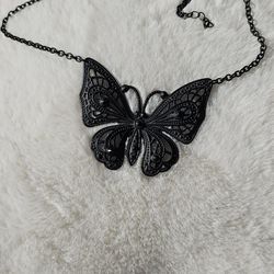 Black Butterfly Necklace