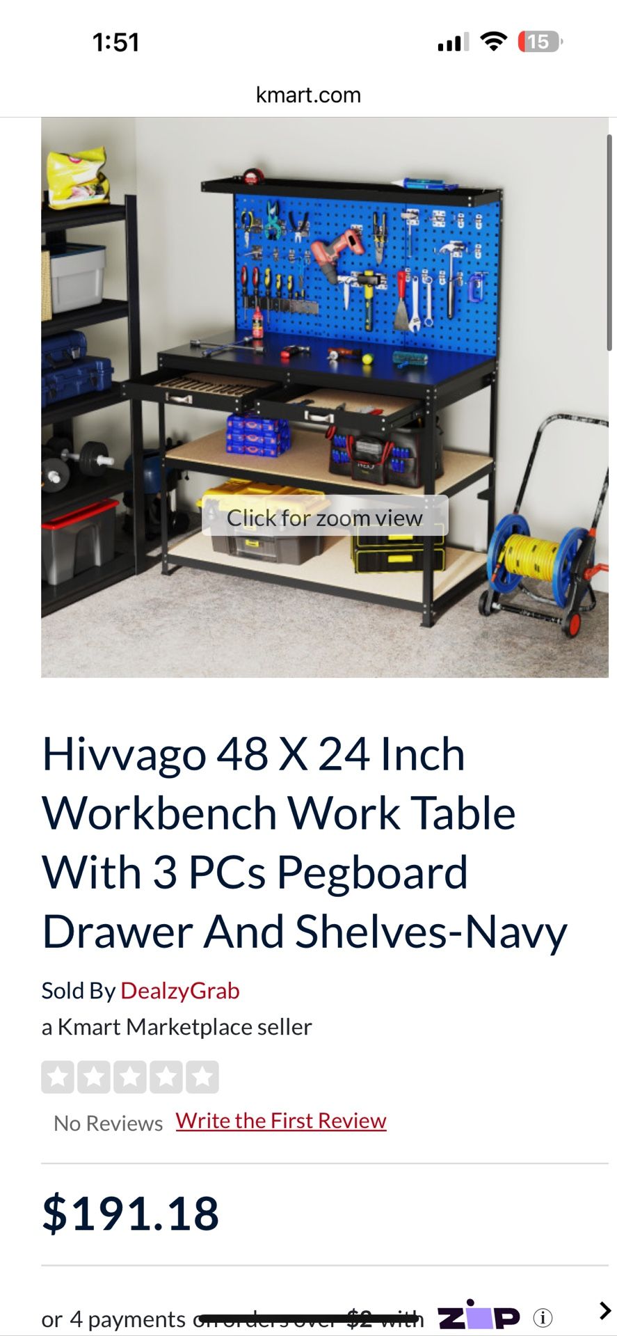 Workbench W/ Peg Board