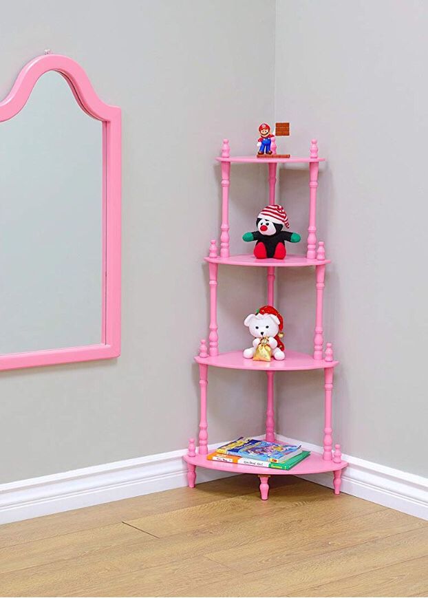 Brand New (Unboxed) Pink Vintage Style Corner Shelf