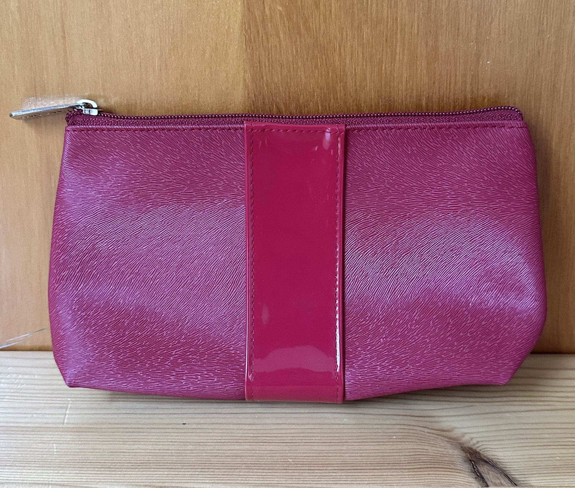 Lancome Red Top Zip Rectangle Cosmetic Travel Makeup Bag Pouch