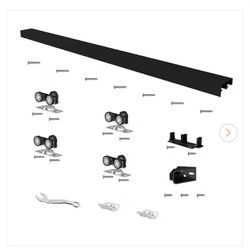 72 in. Black Aluminum Sliding Bypass Track and Hardware Set for 2-Door System-Door Not Included