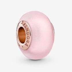 Pandora Matte Pink Murano Glass Charm