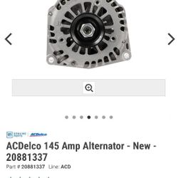 Brand New AC Delco 145 Amp Alternator For Chevy GM Cadillac Hummer 