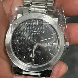 NIB Black Check Burberry Watch