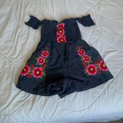 Black Guaraxez Romper 4-6
