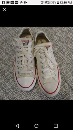 Size 8 woman's/6 men white Converse All Stars