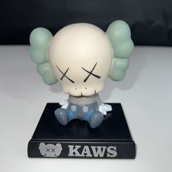 KAWS Inspired Sculpture Bear Figure Collectibles Building Blocks Small, Home Decoration, Model Toy Unique Present Gift - Tan W/ Green Ears