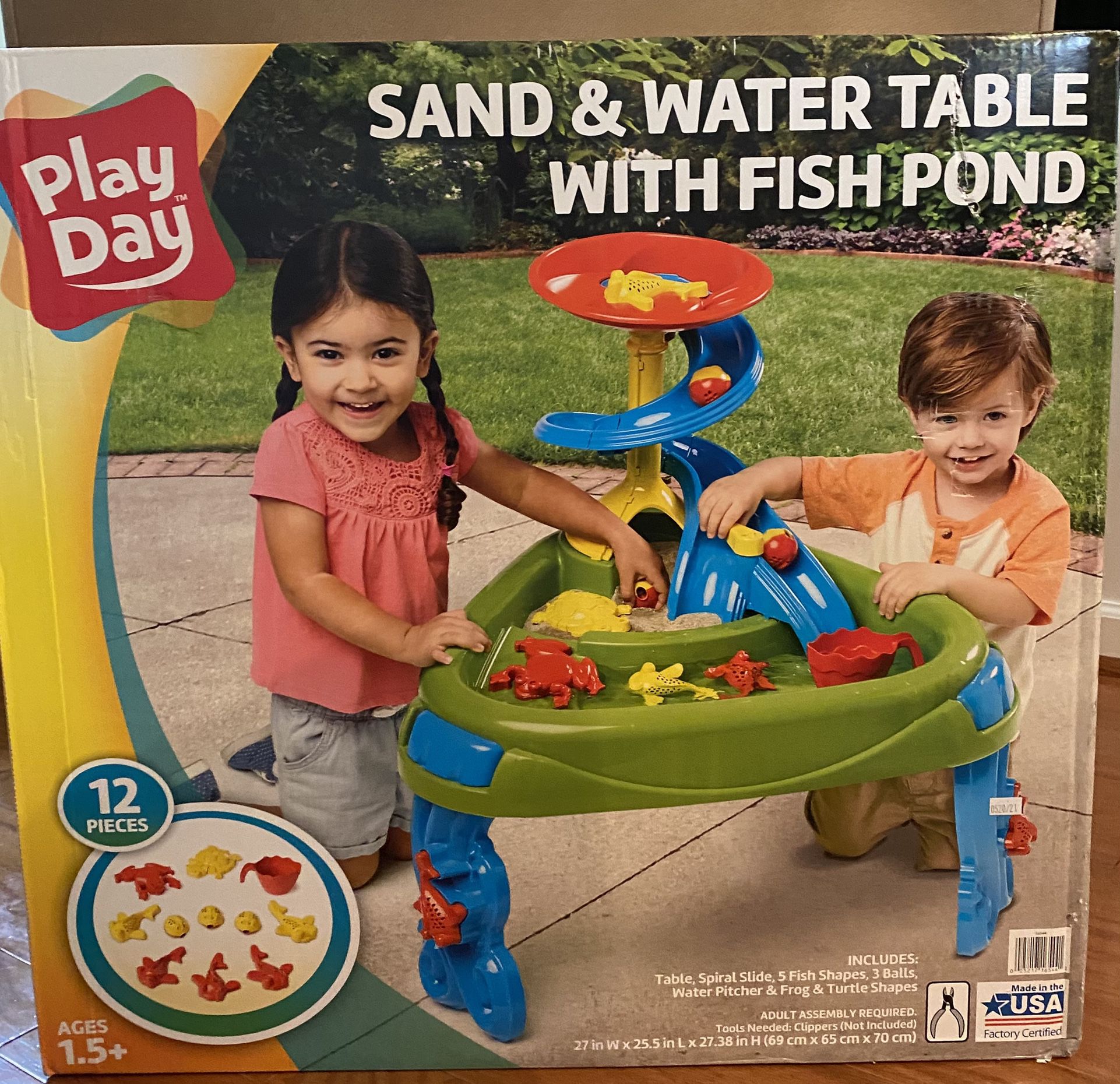 New Kids Sand & Water Table With Fish Pond