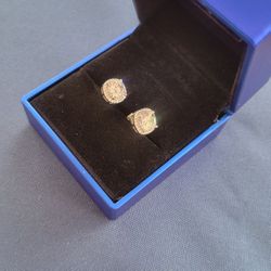 Moissanite Stud Earrings 3-4 Carat, Sterling Silver, NEW In Factory Sealed Packaging With Gift Box