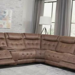 Arlington 6-Piece Dual-Power Reclining Sectional - New in Boxes