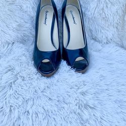 Black Peep Toe High Heels