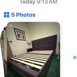 Queen Bed With Frame Mattress Elevated Frame. 85.00