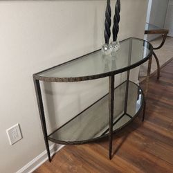 Crate & Barrel Clairemont Demilune Console Table 